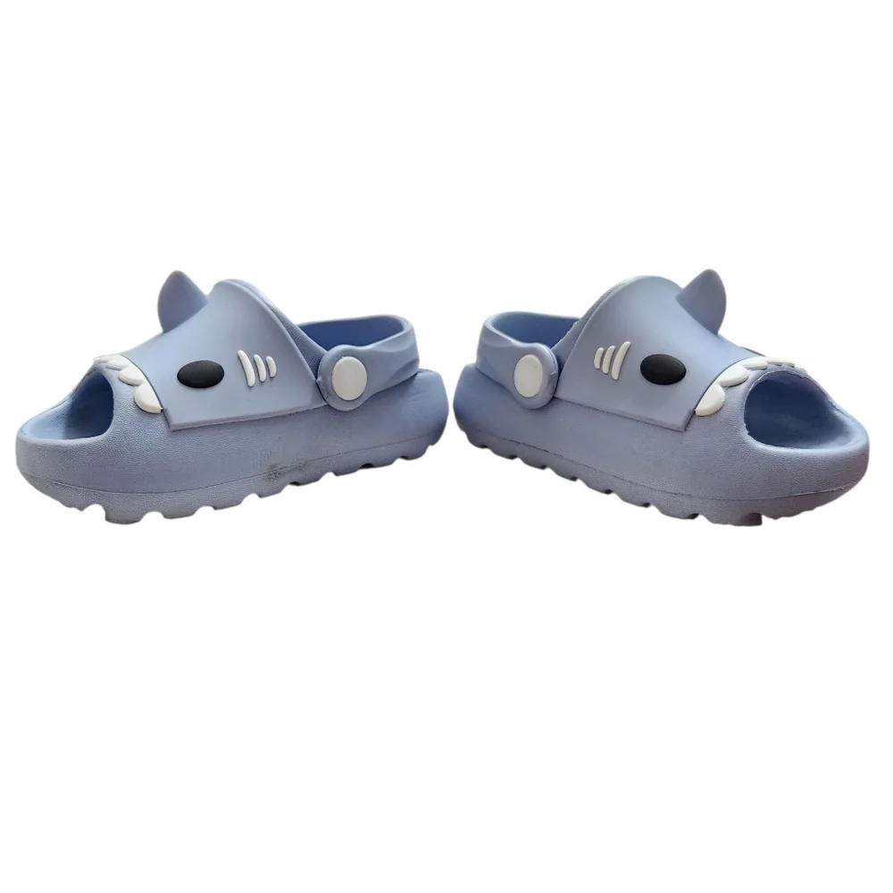 Okie Dokie Blue Shark‎ Kids Slip-On Slippers Boys Summer Toddler Slide Sandals